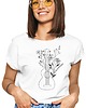 t-shirt damskie Koszulka kwiaty line art rośliny natura gitara