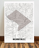 plakaty Washington mapa plakat  50x70 cm / A3 / A4