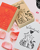 stemple Koty na Walentynki - drewniany stempel
