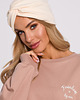 czapki damskie Czapka typu turban-śmietankowa(M-601)