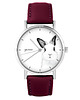 zegarki damskie Zegarek - Królik - skórzany, burgund