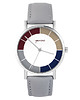 zegarki unisex Zegarek - Classic tricolor - szary, skórzany