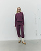 bluza bez kaptura damska Bluza Art mauve wine z poduchami