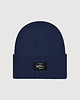 czapki damskie Czapka beanie w gruby prążek długa granatowa