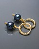 kolczyki pozłacane Pearls /navy blue / vol. 6 - kolczyki pozłacane /12.01.26/