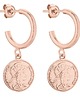 kolczyki pozłacane Półkola M z różowego złota z monetami