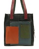 torby na ramię Torebka damska shopper, pojemna, skórzana ze skrawków kolorowa OLIVKA