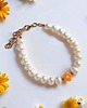 bransoletki z kamieni naturalnych Bransoletka : DAISY : perły naturalne i szklany kwiatuszek