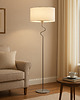 lampy podłogowe Elegancka lampa stojąca do salonu MORONI z abażurem 40 cm