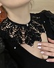 chokery Kornkowy kołnierzyk naszyjnik czarny z perełkami