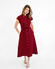 sukienki midi damskie Lniana Sukienka MARIGOLD red wine