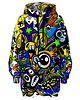 bluza z kapturem damska Bluza Oversize Tunika DR.CROW Doodle
