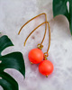 kolczyki swarovski Swarovski neon pearls : neon orange