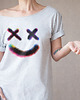 t-shirt damskie Uśmiechajmy się Szary Oversize