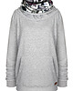 bluza z kapturem damska Dresowa damska bluza z dużym wzorzystym kapturem