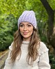czapki damskie Czapka 100% miękka wełna merino z zakręconym warkoczykowym wzorem