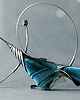 kolczyki wire wrapping Srebrne kolczyki koła w kolorze teal green