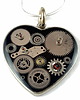 wisiory Wisior silver heart (Black) III