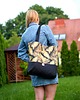 torby na ramię Torba shopper na zakupy wodoodporna zakupowa XXL torba złote pióra