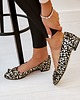 baleriny damskie SKÓRZANE BALERINY ZAPATO 048 - ZŁOTE KWIATY