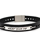 biżuteria męska Bransoletka unisex NEVER GIVE UP czarna