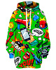 bluza z kapturem damska Bluza Oversize Tunika DR.CROW Komiks Green