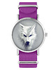 zegarki damskie Zegarek - Biały wilk - amarant, nylonowy