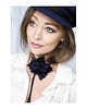 broszki Granatowy jedwabny choker