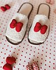 kapcie damskie Kapcie damskie walentynki z czerwoną kokardą