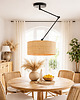 lampy wiszące Lampa sufitowa na wysięgniku regulowanym nad stół NEWA BOHO kloszem z rattanu