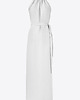 sukienki maxi damskie Lniana sukienka elegancka maxi - Amalfi Biały