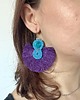 kolczyki soutache Kolczyki sutasz turkusowo-fioletowe