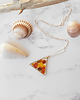 srebrne naszyjniki TRIANGLE AMBER unikatowy delikatny naszyjnik srebrny
