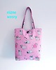 torby na zakupy Torba z tkaniny wodoodpornej w różowe mopsy