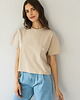 t-shirt damskie T-shirt Crop-Voila Hummus Białe Stokrotki
