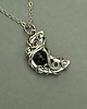 wisiory Wisiorek księżyc obsydian złocisty wire wrapping