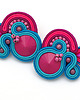 kolczyki soutache Koralowe małe kolczyki soutache