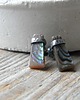 kolczyki wire wrapping Muszla paua - abalone - sztyfciki