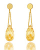 kolczyki z kamieniami Earrings Cytryn Krople złoto 585