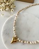 chokery Choker z kamienia rzecznego z sercem