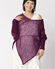 swetry damskie  Lekkie ponczo damskie z wełny - Bakłażanowe
