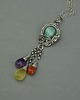 wisiory Kolorowy wisiorek wire wrapping ametyst chalcedon amazonit