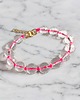 bransoletki z kamieni naturalnych Bransoletka : kryształ górski : hot pink : supełkowana