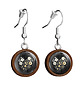 kolczyki drewniane Kolczyki drewniane - Serce steampunk czarne - wiszące
