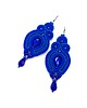 kolczyki soutache Kolczyki sutasz niebieskie chabrowe Verra wieczorowe z kryształkami