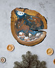 obrazy Obrazy na drewnie - Wood slice art painting malowidła na drewnie