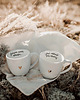 kubki Zestaw 2 Białych Kubków Porcelanowych 300 ml - Motyw Złotego Serca i Napis Je