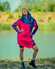 bluza z kapturem damska Długa bawełniana bluza , krój asymetryczny