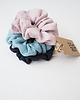 gumki do włosów 100% len, zestaw 3 scrunchie