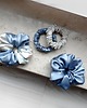 gumki do włosów In blue XL - zestaw jedwabnych scrunchie